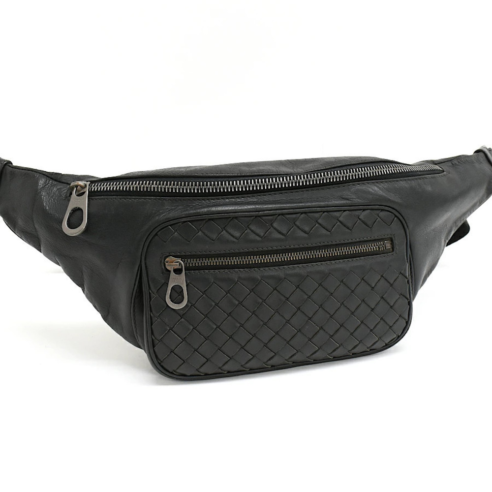 Bottega Veneta Waist Crossbody Belt Bag Body Intrecciato Leather Black